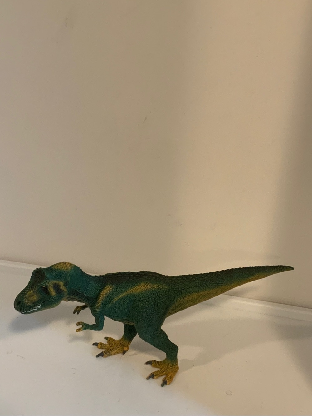 Green and Yellow T-Rex Action Figure - Kids Dinosaur Play Toy